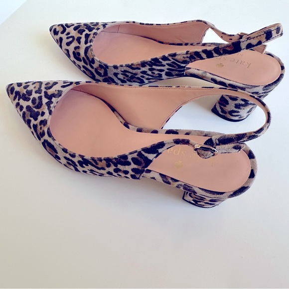 KATE SPADE NEW YORK Midge Leopard-Print Suede Slingback Pumps - Picture 7 of 13